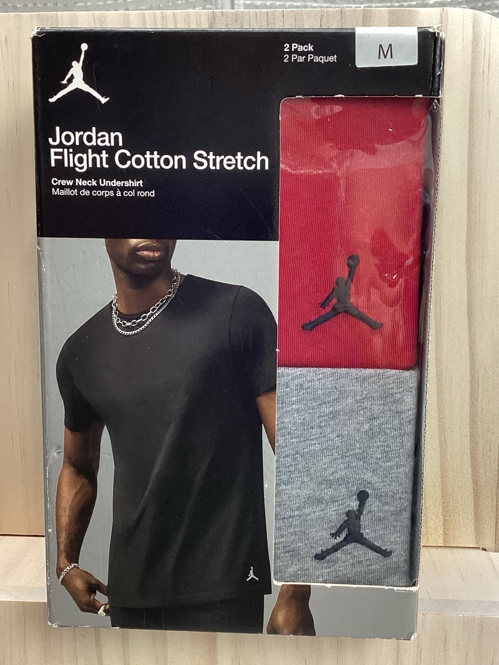 Jordan Flight Cotton Stretch Men’s Crew Neck Undershirt Size Medium 2 Pack New!